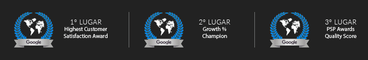 1° Lugar Highest Customer Satisfaction Award · 2° Lugar Growth % Champion · 3° Lugar PSP Awards Quality Score